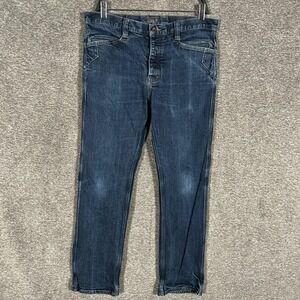 Triple Aught Design Jeans Mens 34x30 Blue Slim Straight Stretch Denim Made USA